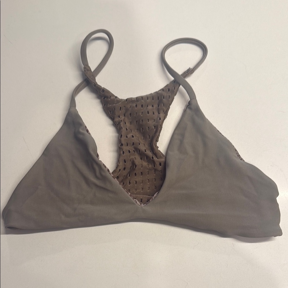 Acacia Racer Back Brown Strappy Bikini Top